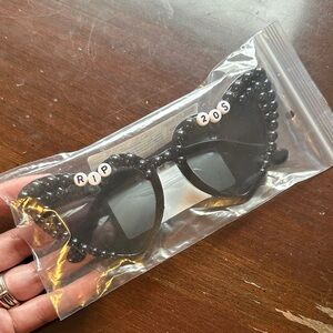 Black Beaded RIP 20's 30th Birthday Sunglasses